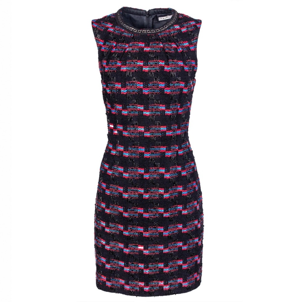 Trina Turk Metallic Tweed Sheath Dress